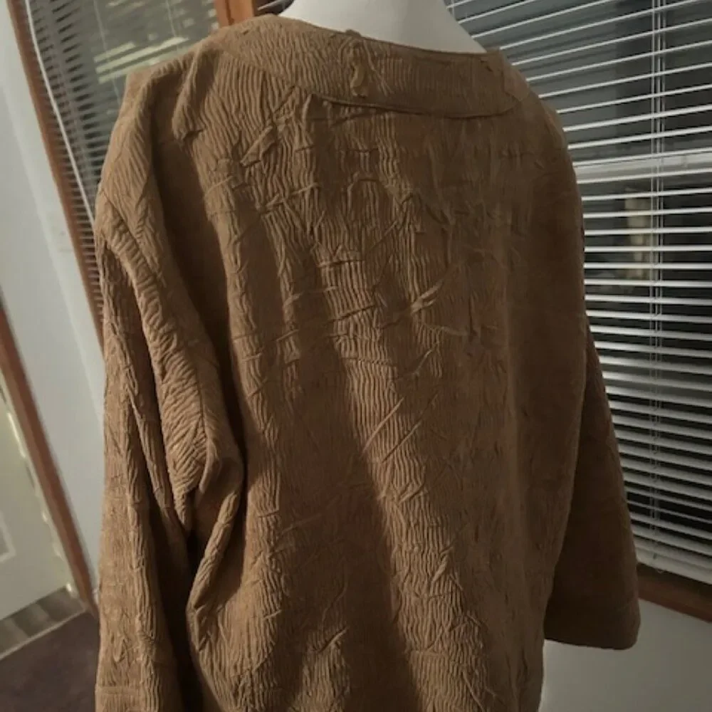 Coldwater Creek Brown textured 3/4 sleeves blazer, size 18